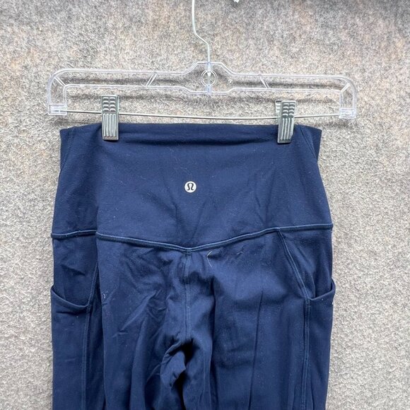 Lululemon Pants Womens 6 Blue High Rise Full Length Athletic Gym Legging Pocket - Picture 3 of 11